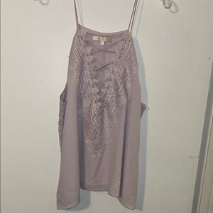 Wayf Lavender Lace Tank Top